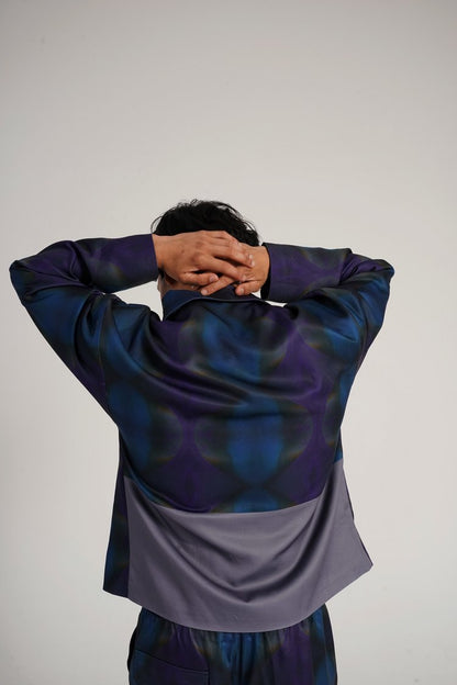 Lowo Long Collar jacket - Fiyins Print
